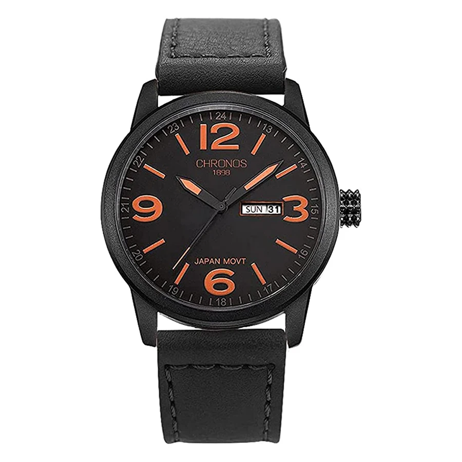 Men\'s Fashion Causal Calendar Wristwatch Top Brand Waterproof Classic Brown Black Leather Watch Numeral Clock Relogio Masculino