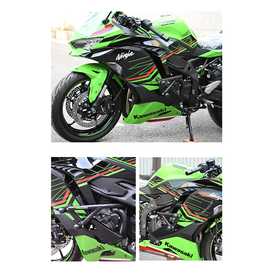 For Kawasaki ZX-4R ZX4r Competition Engine Front Guard Bar Double Spring Head Bumper