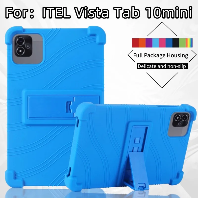 

Для itel VistaTab 10 mini 8-дюймовый Android 14 Противоударный чехол Мягкий силиконовый защитный чехол-подставка
