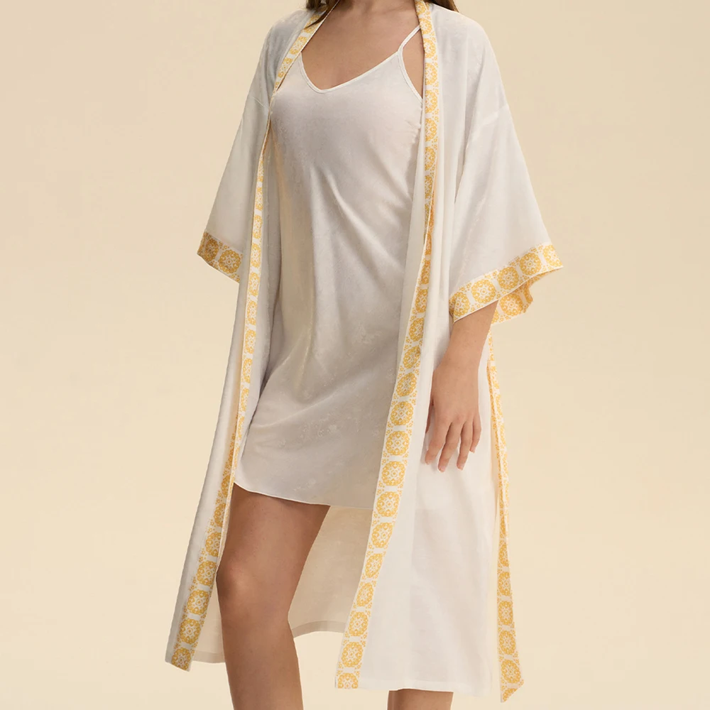 

2026 New 2PCS Bathrobe Silky Satin Robe Nightgown Sexy Intimate Lingerie Nightgown Sleepwear Female Home Dress Loose Loungewear