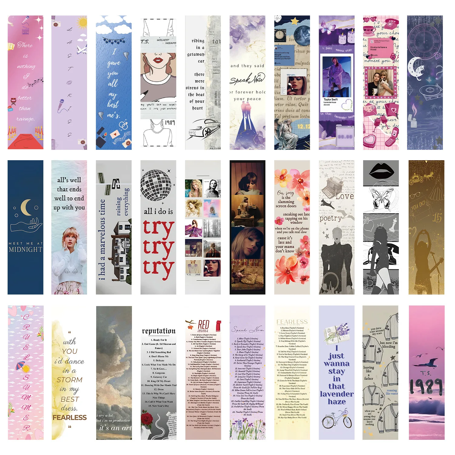 30Sheets Singer Taylor Swift Bookmark Creative Hand Account DIY Decor Bookmarks Stationery Student Office Supplies