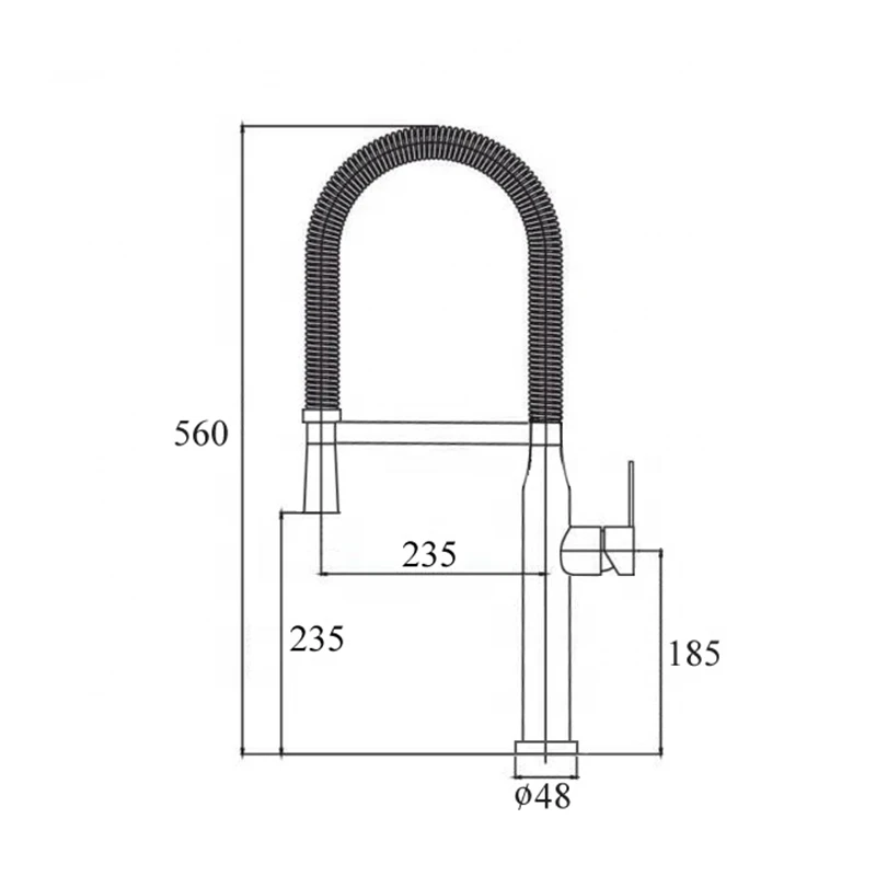 YYHC-Deck Mounted Pull Down 304 Stainless Steel Kitchen Mixed Faucet