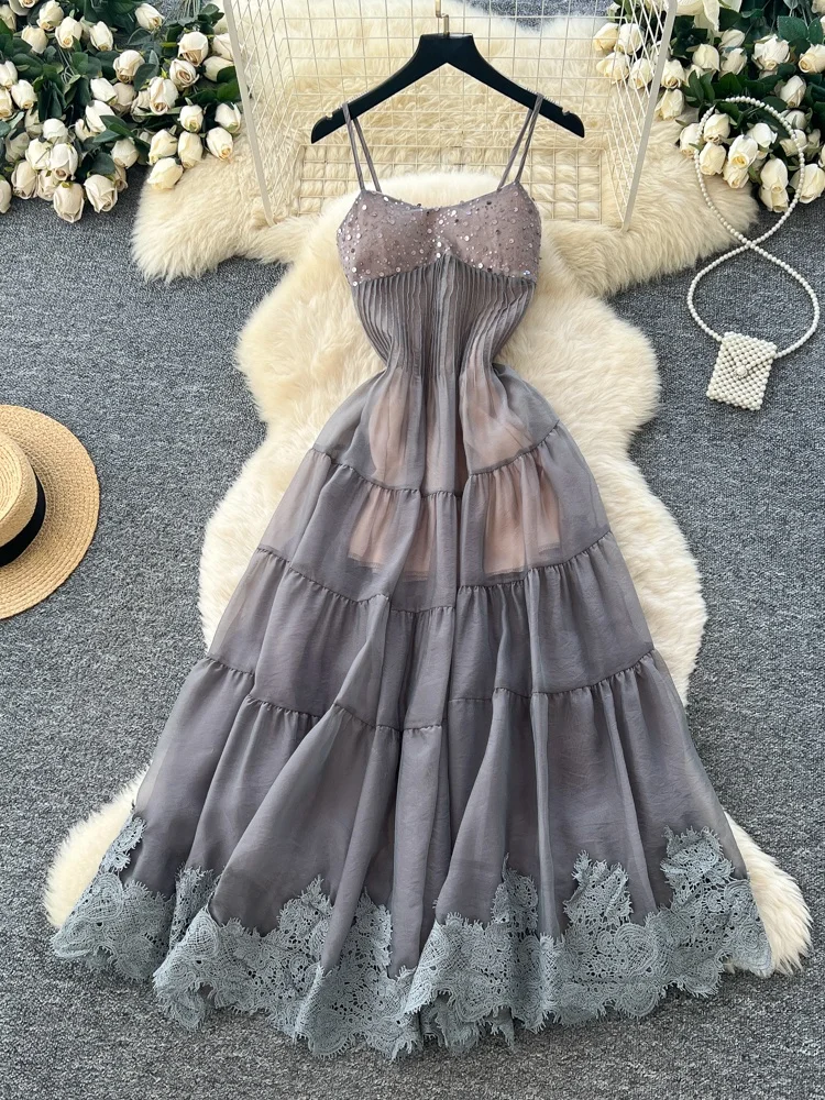 تنورة طويلة من In iny Sequin بحزام Me Dr للصناعات الثقيلة وخصر عالي وخصر على شكل حرف a للصيف Ci Commute للسيدات...