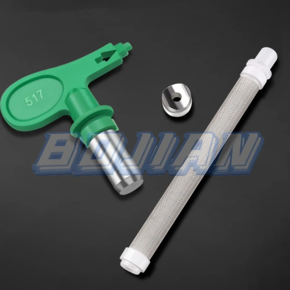 Green 1Set Airless Spray Gun Tip + Airless Spray Filter Tip Nozzle 517 Paint Sprayer Power Tool