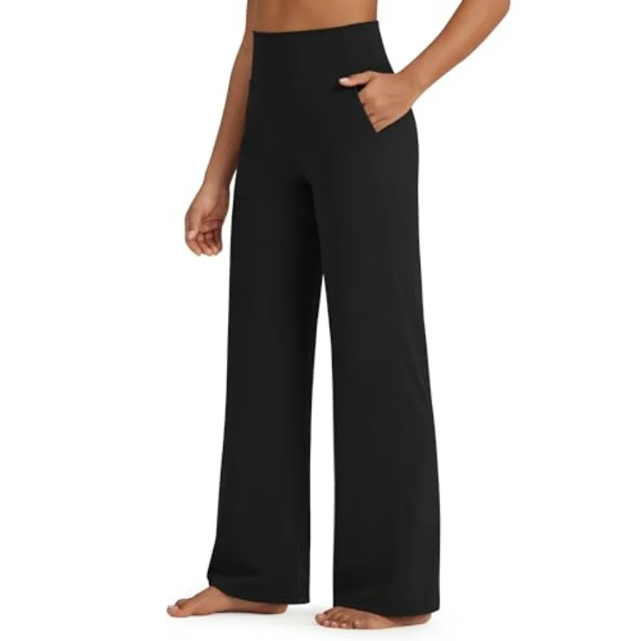 

G4Free BareFeel High Stretch Yoga Pants Women Soft High Waisted Casual Wide Leg Pants with Pockets
