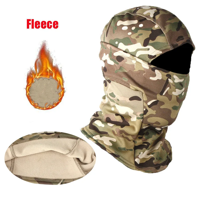 Winter Fleece Camouflage Balaclava Outdoor Hunting Cycling Hiking Skiing Scarf Face Mask Windproof Blaclava for Men