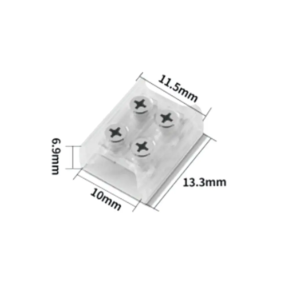 Accessories PP LED Strip Buckles Transparent 8mm 10mm Light Strip Fixing Clip Free Welding 2PIN Clip-on Coupler LED Strip