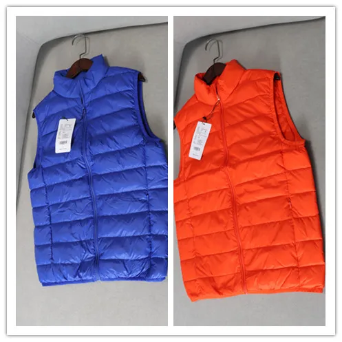 

Warm White Du down Vest 25A005 Brand ex Autumn Winter Outerwear Stand Collar Zipper Closure Regular Length