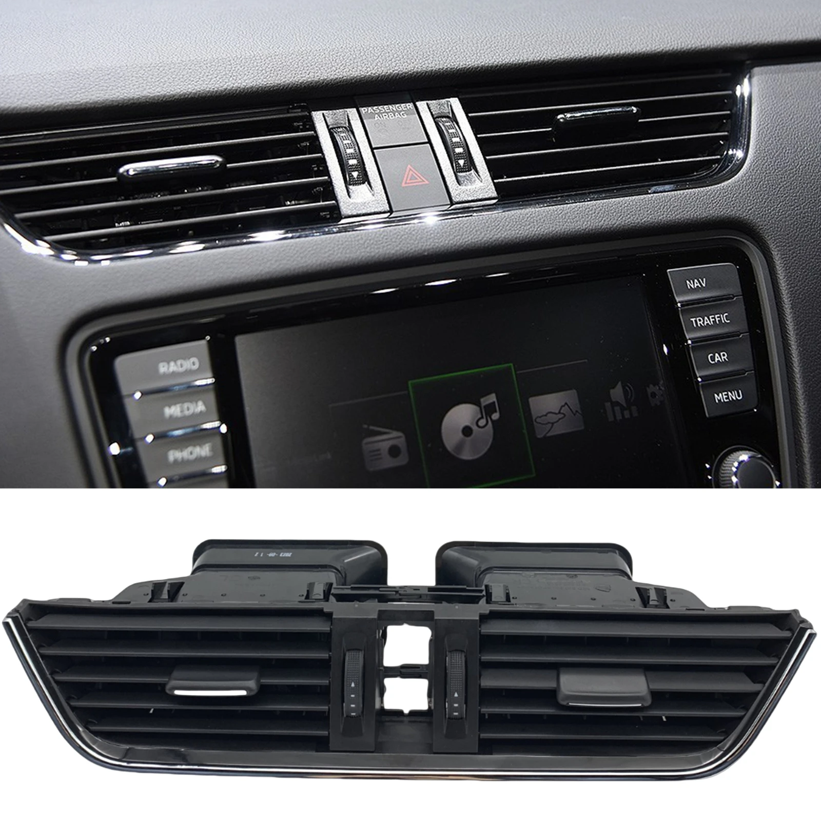 

Interior Center Console Dashboard Air Vent Grill Assembly Rear A/C Conditioning Panel Outlet Grille For Skoda Octavia 2015-2021