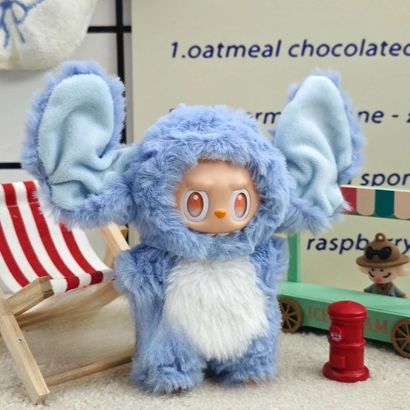 Para labubu roupas 17cm bonito vestir-se boneca vestido de pelúcia conjunto animal elefante bonito roupas da moda conjunto de animais de pelúcia legal