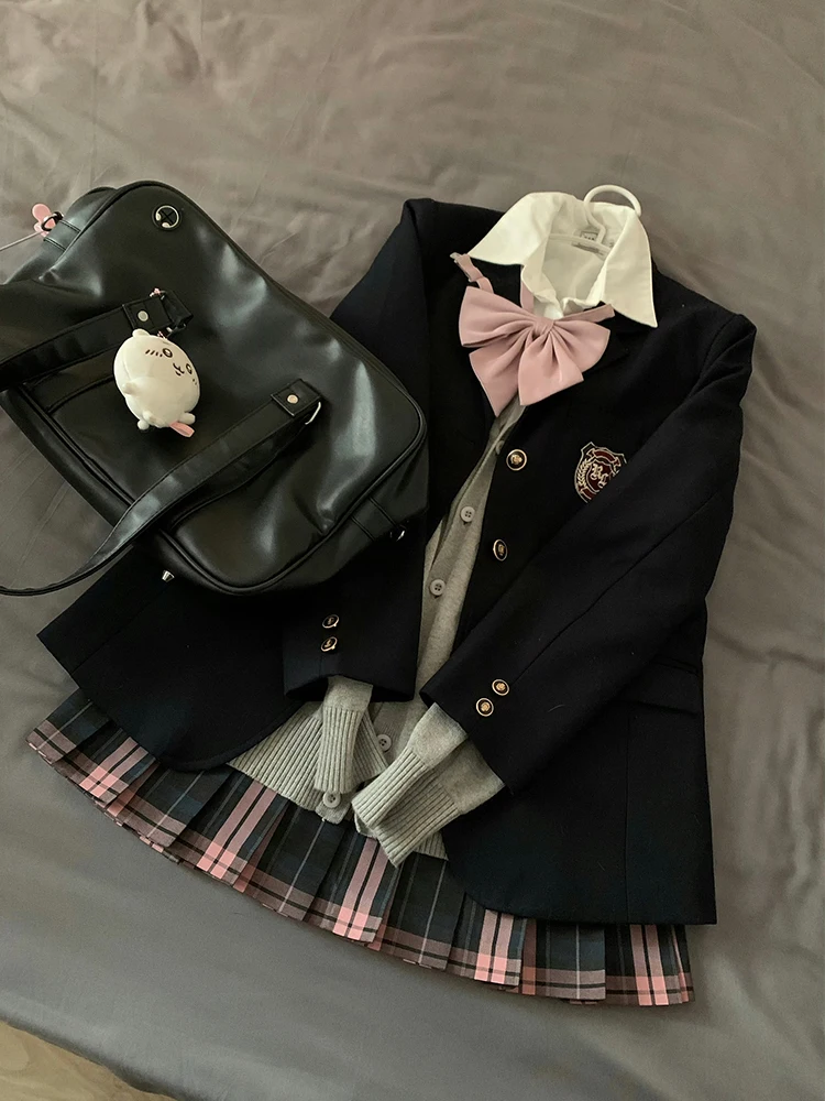 

Оригинальный дизайн, комплект одежды для девочек JK Bae: школьная форма, короткая юбка, брюки прямого кроя, осенняя одежда с длинными рукавами