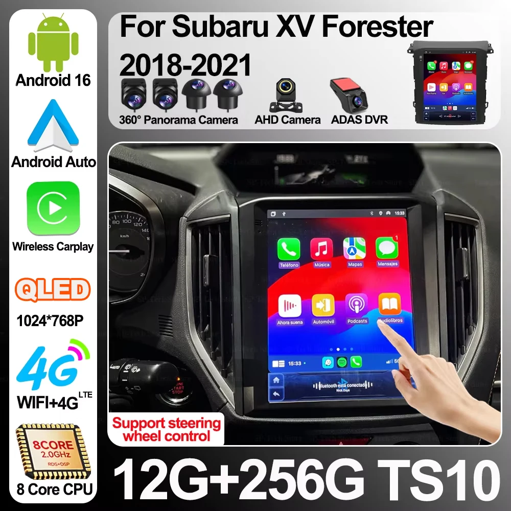 Radio Multimedia para Auto Android 16 de 9.7 Pulgadas para Subaru Xv Forester 2018-2021, Reproductor de Video, Navegación 5G GPS, Pantalla Táctil 2DIN, Wifi
