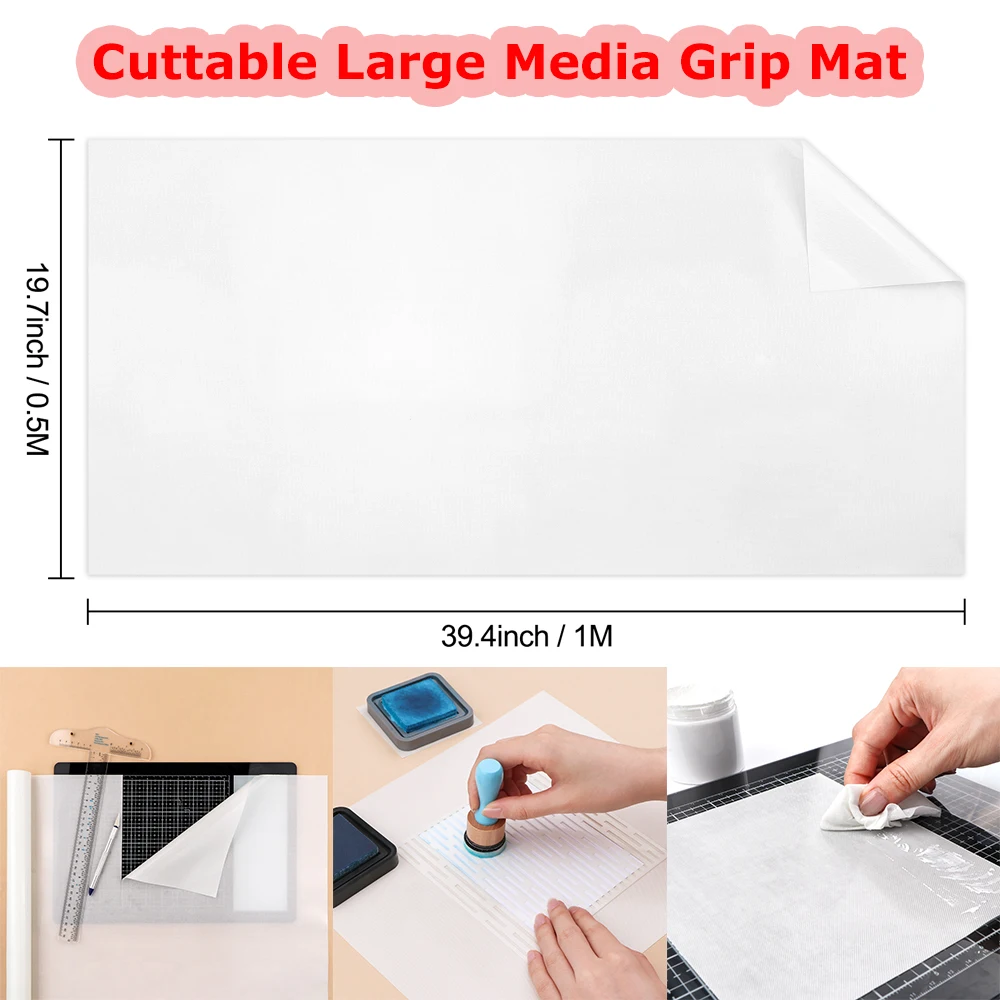 

Useful Media Grip Mat Cuttable Large Heat Resistant Non-Slip Craft Mat for Ink Blending Stamping Stenciling DIY Paper Crafts