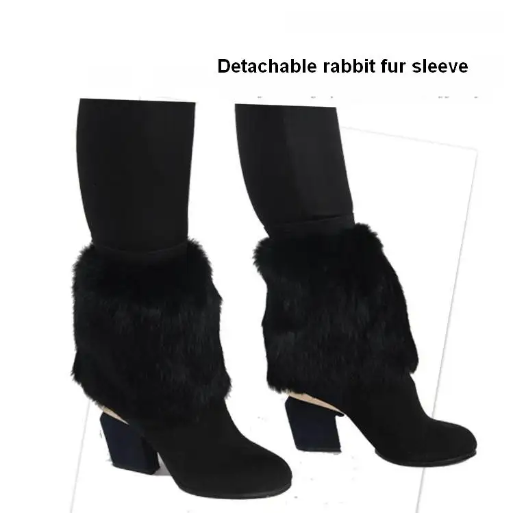 

1 Pair Real Rabbit Fur Shoes Cover Leg Warmers Ankle Boots Feet Cuffs Socks Cover Knee Sleeve Elastic DIY Accessories