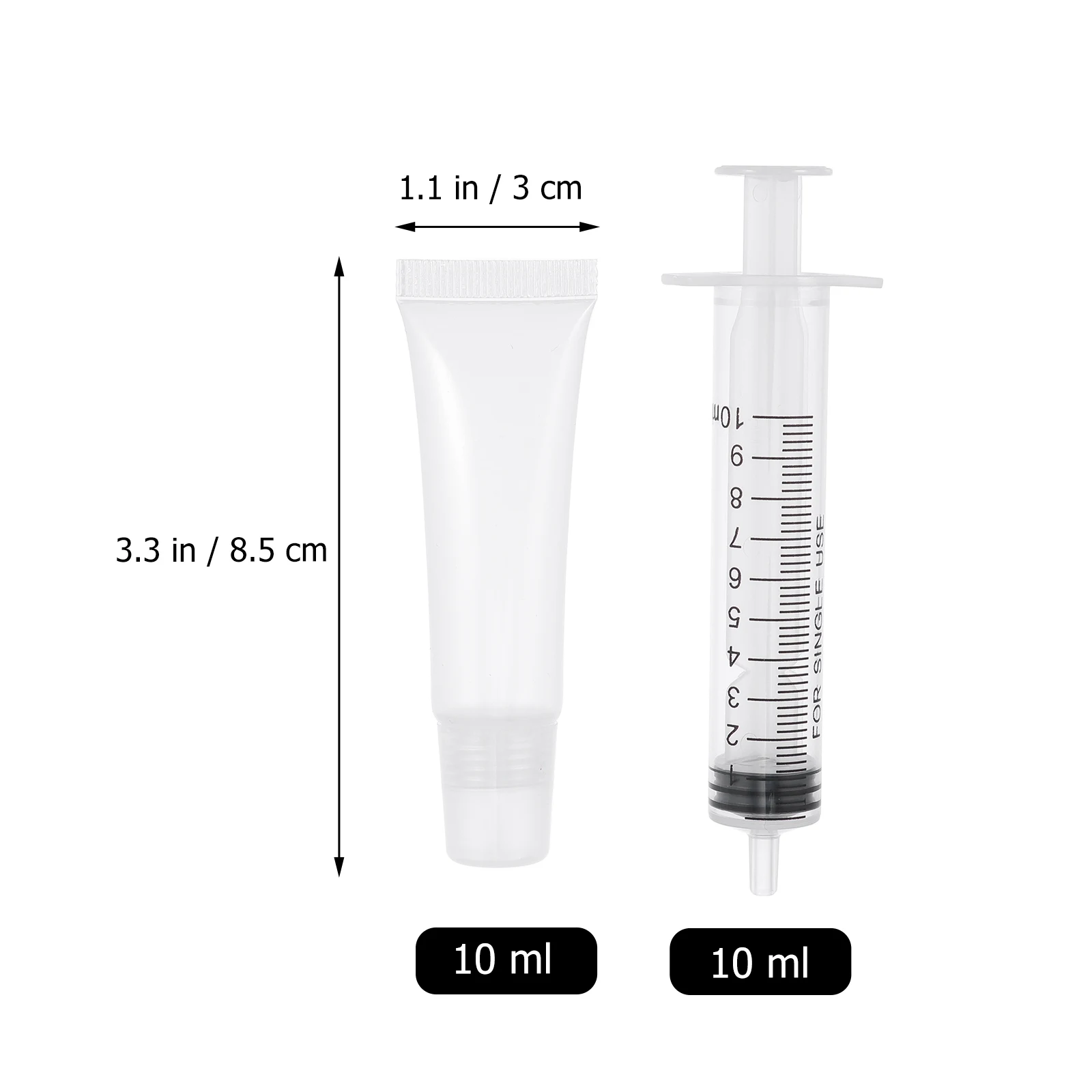 

50pcs Lip Gloss Tubes Clear Transparent Plastic Empty Squeeze Containers for Lipstick Balm Cream 10ml Reusable Lightweight