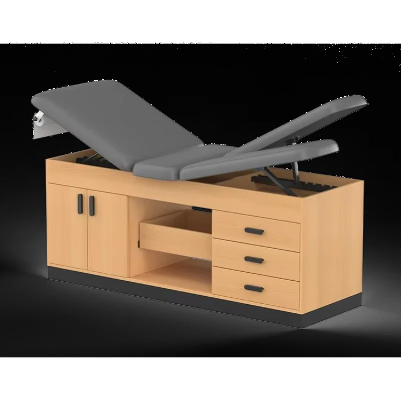 Adjustable Shelf Medical Hospital Furniture Clinic Patient Examination Sofa Cabinet Treatment Table with 4 Drawers and 2 Doors