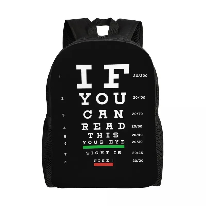 

Optician Eye Test Exam Backpacks for Boys Girls Myopia Chart College School Travel Bags Men Women Bookbag Fits 15 Inch Laptop