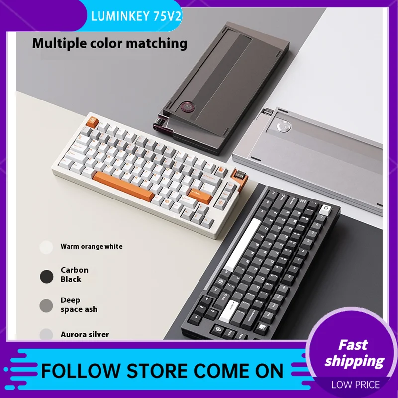 Luminkey 75 V2 Mechanical Keyboard 2.4g Bluetooth Wireless 3mode Aluminum Tuotuo Customized Gaming Office Hot Plug