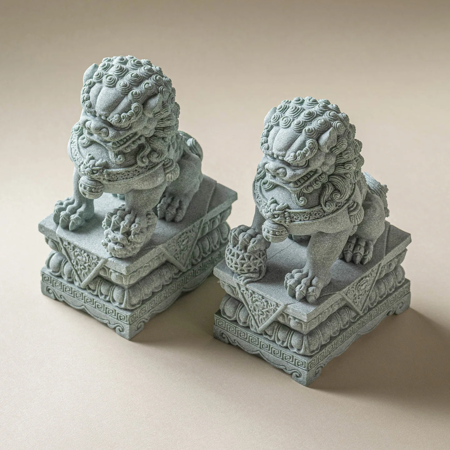 Porta di casa in pietra di sabbia blu in stile cinese, leone, paesaggio, casa di città, esorcismo e evasione, ornamento, portico, decorazione per ufficio