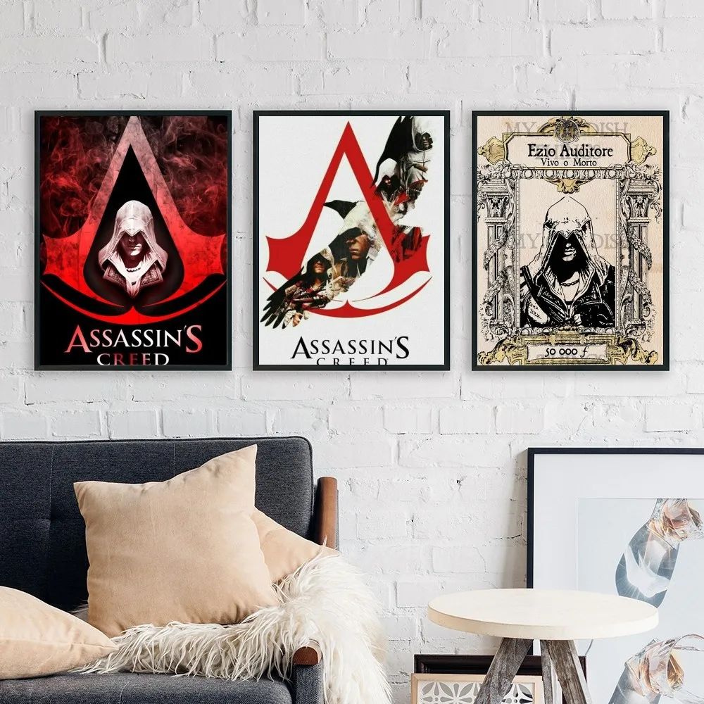 AC Poster E-Ezio Auditore Poster No Framed Poster Kraft Club Bar Paper Vintage Poster Wall Art Painting Bedroom Study Stickers