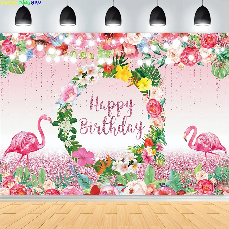 

Baby Shower Happy Birthday Party Photography Backdrops Newborn Kids Air Balloon Princess Tropical Jungle Photo Background BB-11