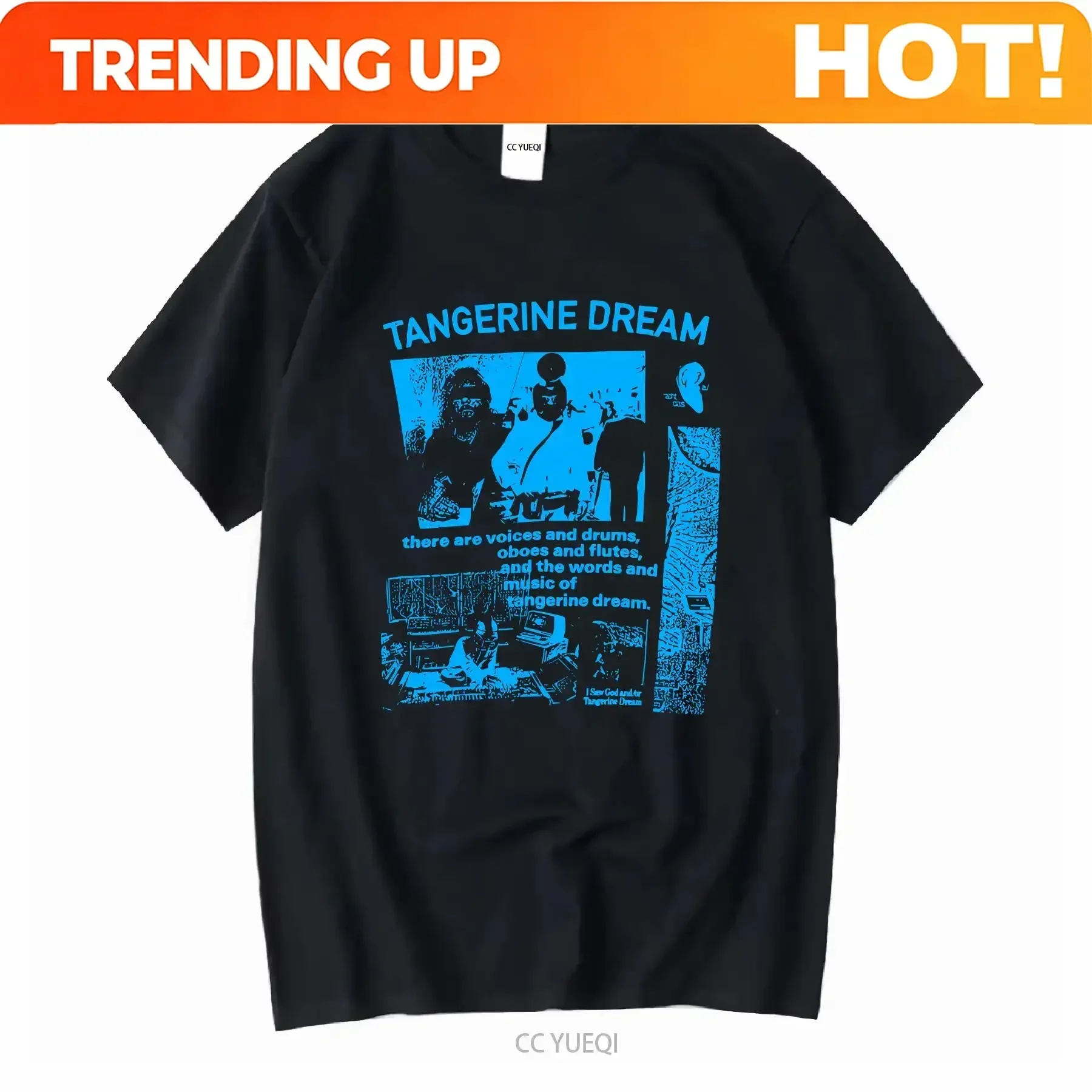 Customization Shirt Tangerine Dream Band There Are Voices T Shirt Classic Black S 5XL NE2362 Vintage Washed Streetwear Soft