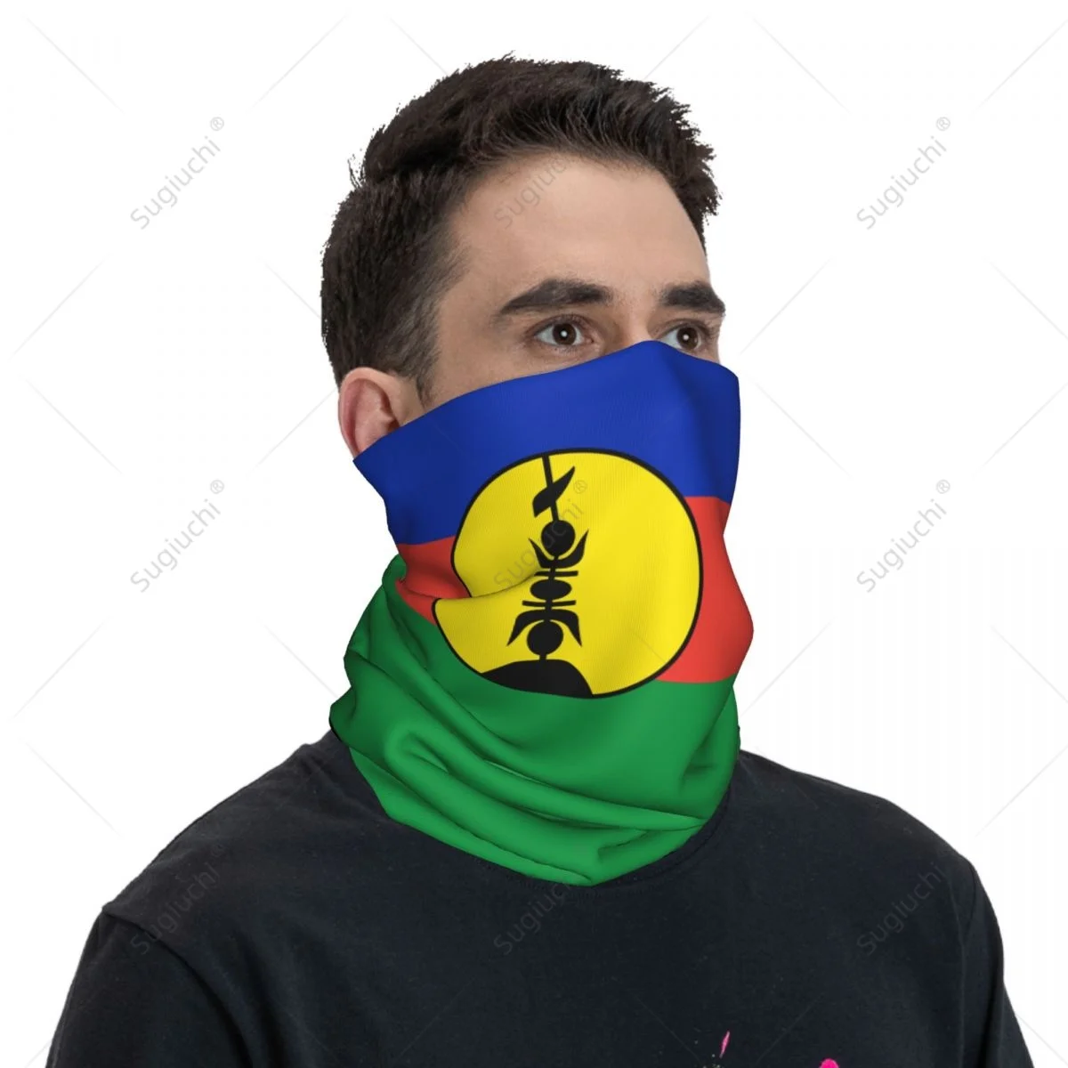 Unisex New Caledonia Flag Neckerchief Scarf Neck Face Mask Scarves Neck Warmer Seamless Bandana Headwear Cycling Hiking