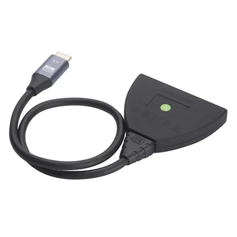HDMI2.1 3 in 1 Out Switch Cable 3-Port Switcher Selector Supports DTS/Dolby/HDCP2.3,8K@60Hz HDMI 2.1 For PS4/5 Game Consoles PC