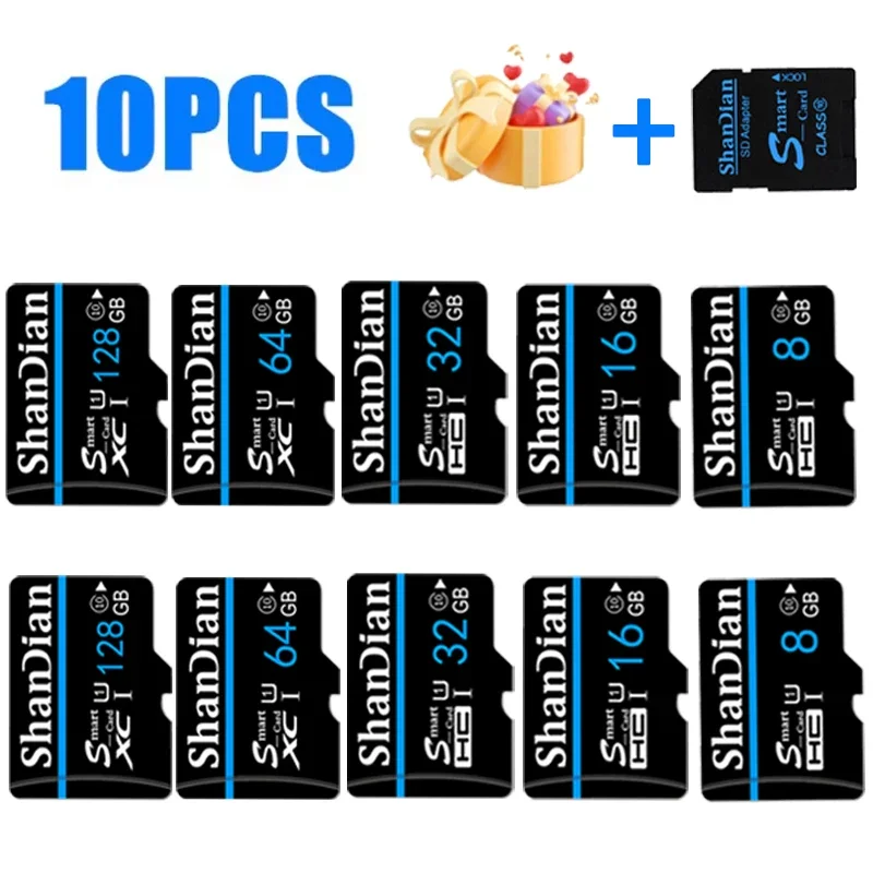 10PCS Flash Memory Card 4GB 8GB 16GB 32GB 64GB High Speed TF/SD Card 128GB Memory Cards for Tablet/Phone for Digital Devices