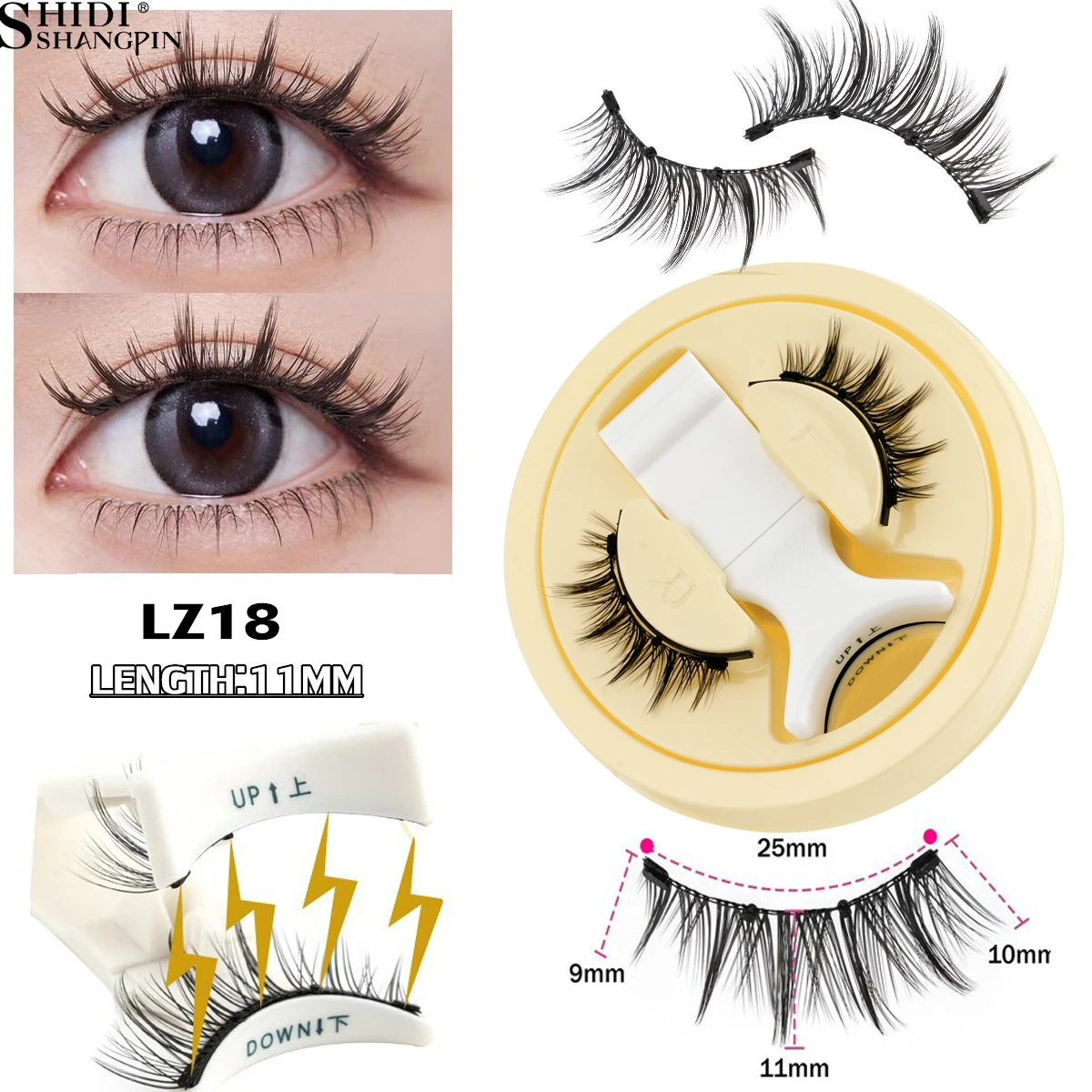 1Pair Natural Soft 3D Magnetic Lashes Kit Magnet Band Winged Anime False Mink Eyelash Extension NO Glue Needed Makeup Tool