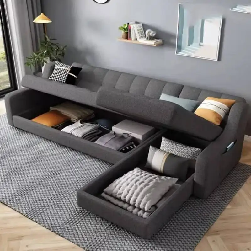 

Modern Black extendeble Sofas Beds Stretch Storage Cute Modular elegant Folding Sofas Foldable Lounge Divano Home Furniture