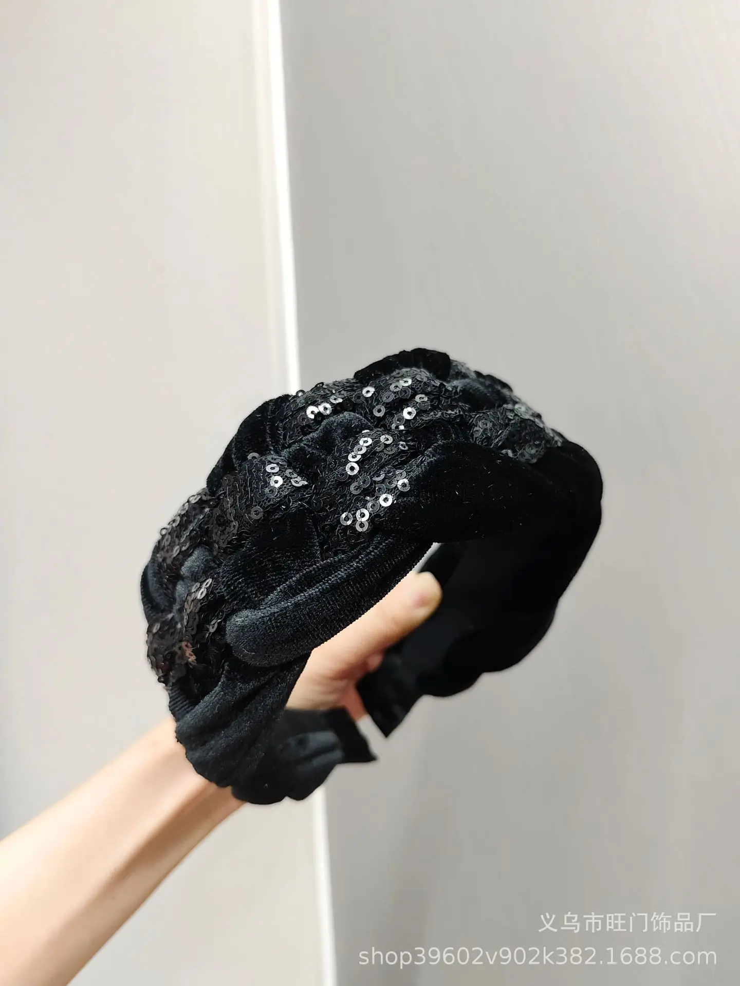 Accessoire pour cheveux, bandeau large tressé, couleur contrastée bicolore rétro, mode européenne et américaine