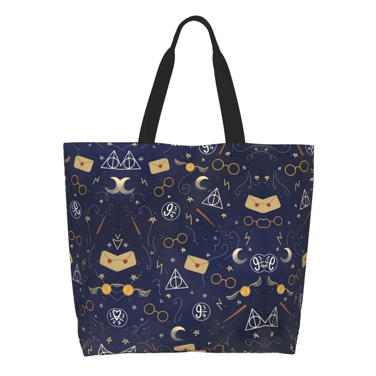 

Custom Cute Printing H-Harrys Tote Shopping Bag Portable Canvas Shoulder Shopper Magic School Handbag