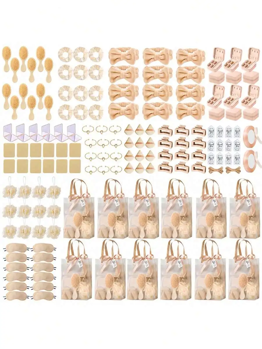 12 Sets Baby Shower Prizes Game Winners Favors Gifts Headband Hair Brush Jewelry Box Gift Bag For Wedding Bridal Shower