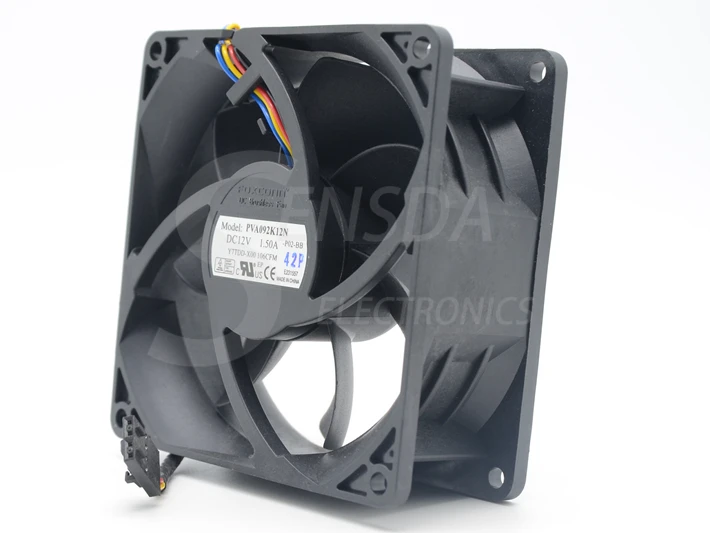 SXDOOL-ventilador de refrigeración Axial con fuerte flujo de aire, dispositivo PVA092K12N 92x92x38 Mm 9238 DC 12V 1.50A 106CFM