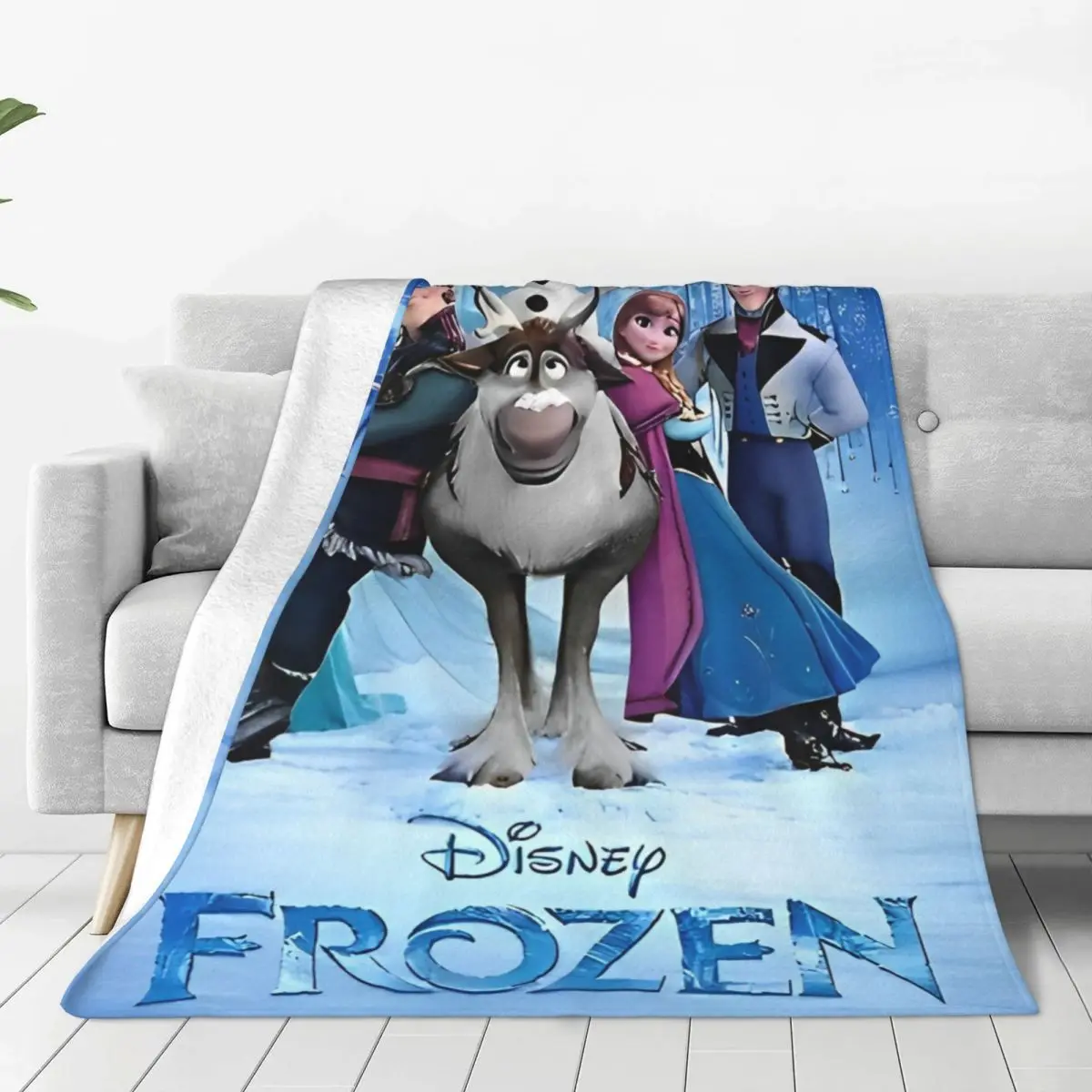 Frozen Elsa Cartoon Soft Warm Blanket Travel Office Plush Throw Blanket Fluffy Couch Chair Flannel Bedspread Sofa Bed Cover