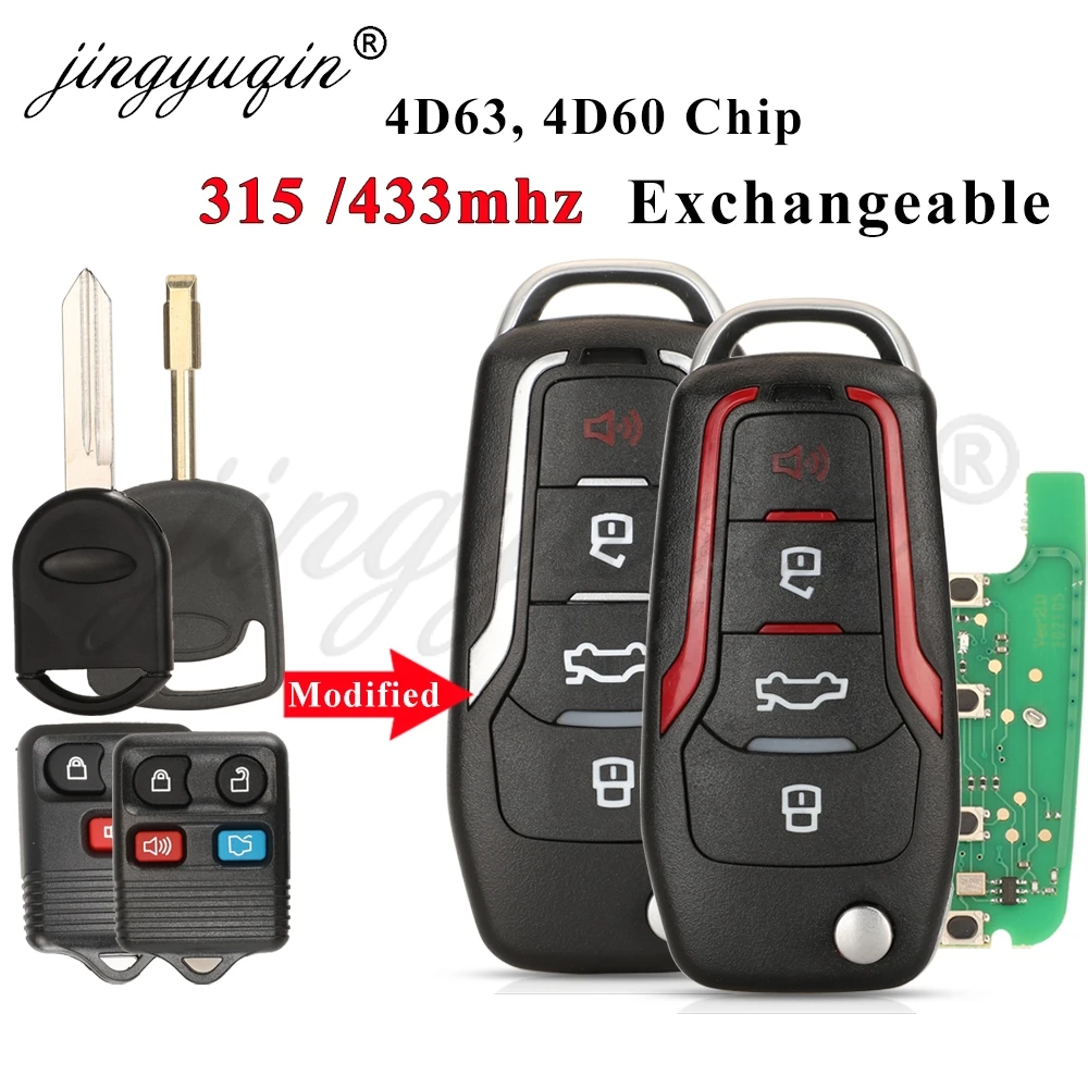 Jingyuqin Modified Remote Car Flip Key CWTWB1U331 for Ford F150 Explorer Focus Edge Escape Ranger Mustang Flex Mercury Lincoln