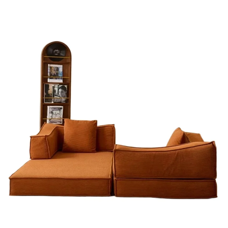 Villa warehouse with 3-seat convertible brown teddy fabric futon combination sofa bed with removable backrest pillow