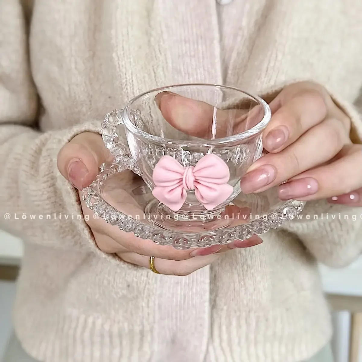 Butterfly Glass Oat Breakfast Cup and Plate Set Handmade Girl Heart Breakfast Cup Plate Afternoon Tea Coffee Cup Birthday Gift