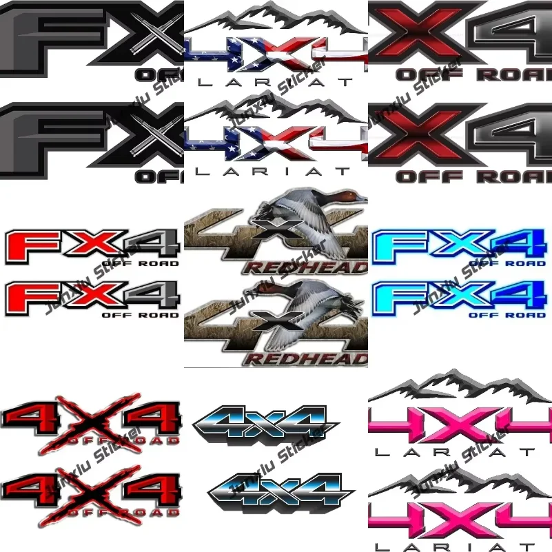 

A Pair Fx4 Off Road Sticker 4x4 Redhead Duck Personality Waterproof for trunk Laptop Car Book Water Bottle Helmet SUV Bumper