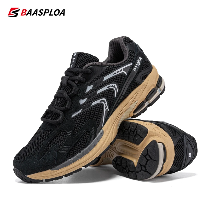 

Bassploa Men Walking Shoes 2024 New Casual Mesh Breathable Lightweight Sports Shoes Male Fashion Outdoor Non-Slip Running Shoes