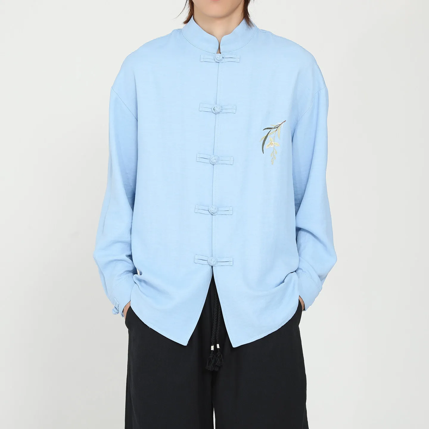 Shirts Men kimono Casual Embroidered Harajuku Shirts Streetwear Mens Retro Tang Suit Kung Fu Ta Chi Oversize Shirts Men Clothing