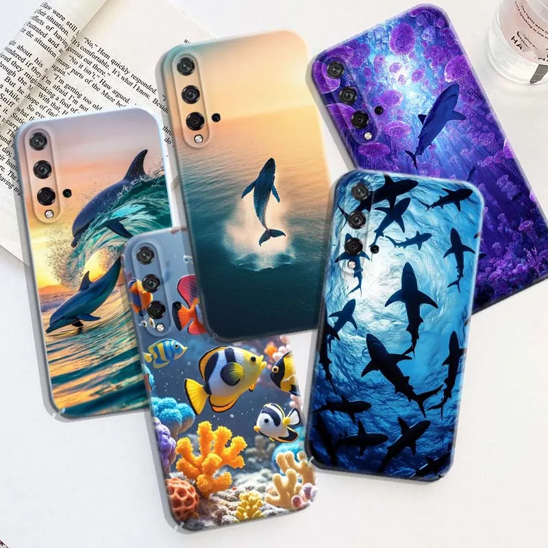 Capa Rígida para Celular com Estampas de Vida Marinha para Honor Play Magic 8 7 6 X9d X9c X9 X8b X8A X8 500 200 X50 X60 Lite GT Pro