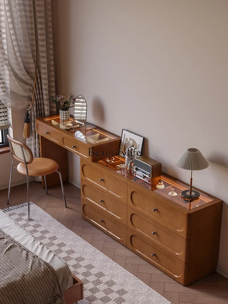 

FG28Bedroom Tailstock Chest of Six Drawers Dressing Table Integrated 2023 French Retro American Small Apartment