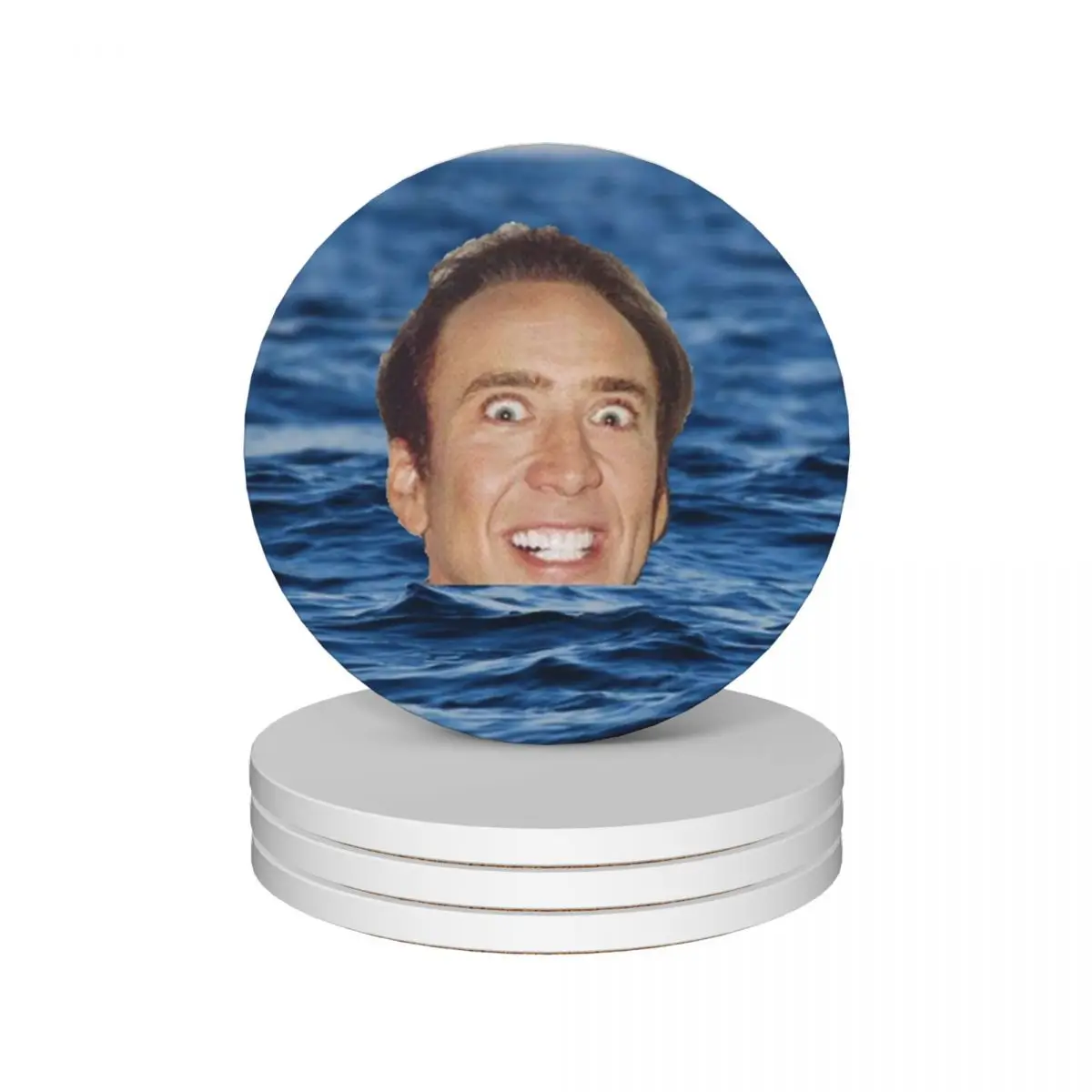 Nicolas Cage Sea Ceramic Coasters (Set of 4) white cup holder Coasters