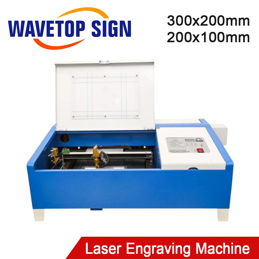 

Лазерный гравировальный станок WaveTopSign 3020, 50 Вт, рабочая зона, 300x200 мм, 200x100 мм, гравировальный станок с надписями