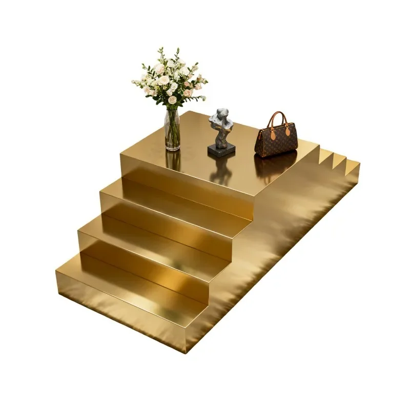 Stainless steel display stand store product placement platform stepped flow table