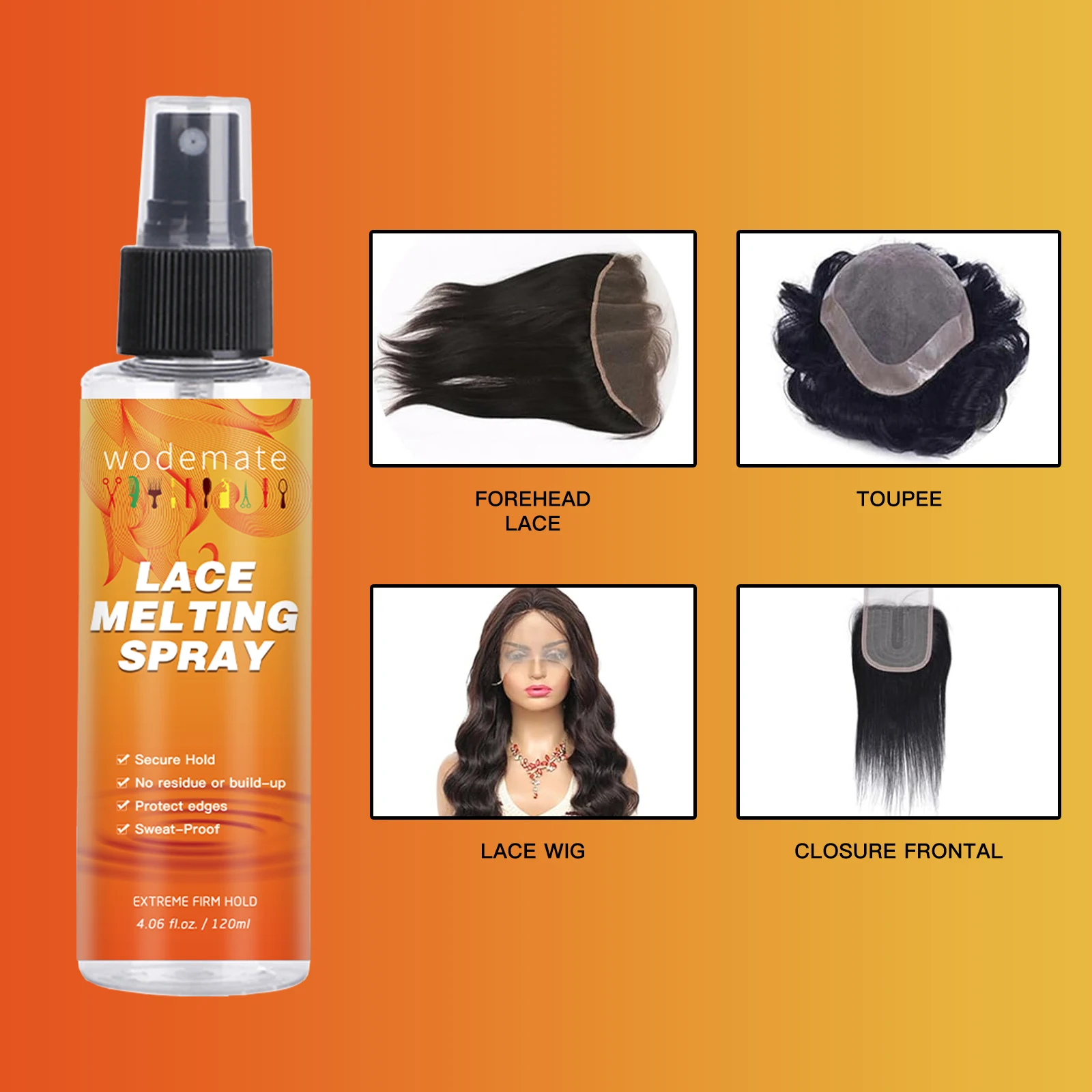 120ml Sprüh schmelzen für Spitzen perücken kleber Schnellt rockn endes Spray Langlebige unsichtbare Spitze Natürlicher Schmelz mousse Spray Spitze Perücken kleber