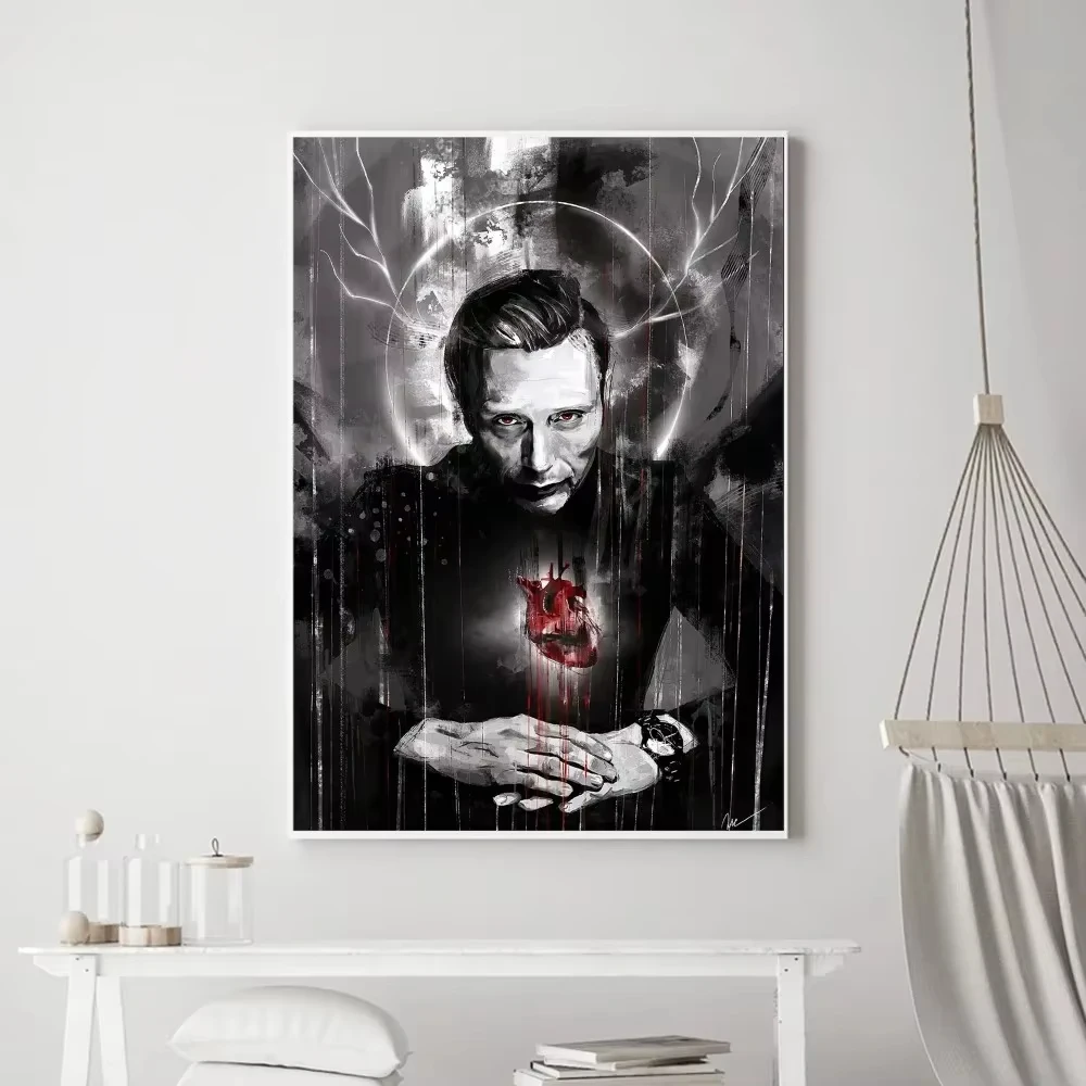 H-Hannibal TV Show Art Poster Vintage Poster Prints Art Home Painting Bathroom Kitchen Bar Accessories Wall Sticker