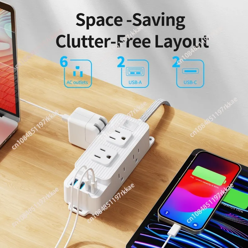For American standard American standard American plug-in board 6 hole socket USB plug power strip